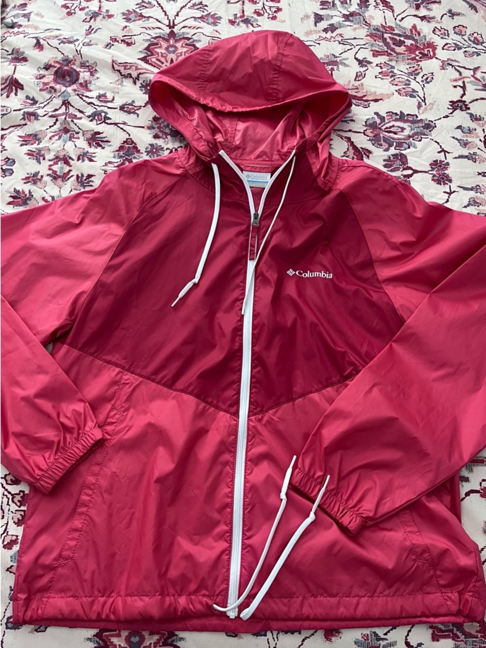 Columbia Bright Pink Hooded Windbreaker